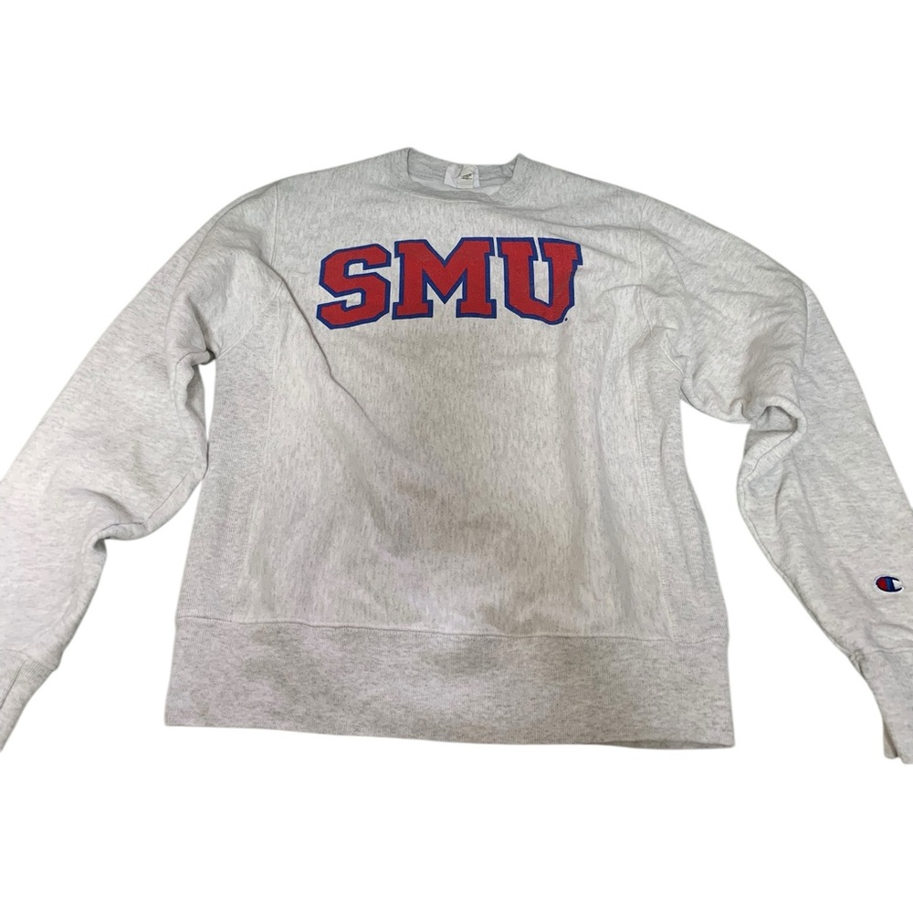 Vintage Champion Gray SMU Crewneck Sweatshirt
